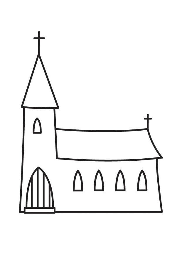 Dibujo para colorear iglesia