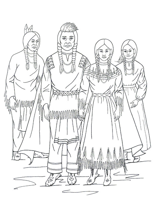 Dibujo para colorear Indios nez perce