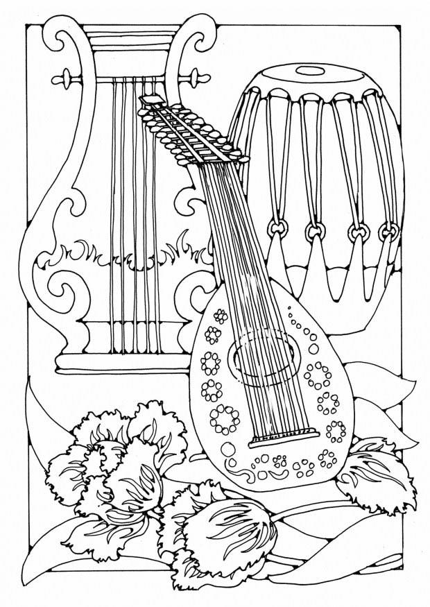 Dibujo para colorear instrumentos musicales Dibujos Para