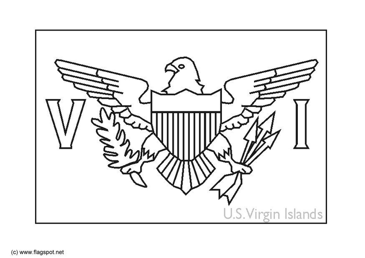 Dibujo para colorear Islas VÃ­rgenes EEUU