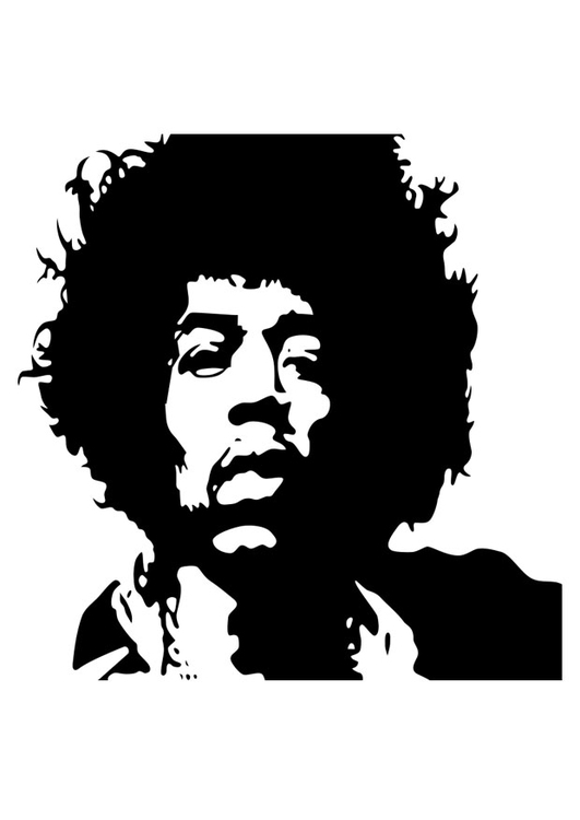 Dibujo para colorear Jimi Hendrix