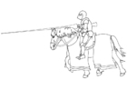 dibujo-para-colorear Jinete a caballo