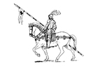 dibujo-para-colorear Jinete a caballo
