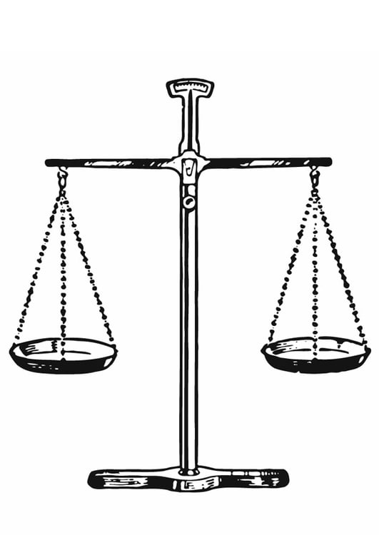 Dibujo para colorear Juez - balanza de justicia