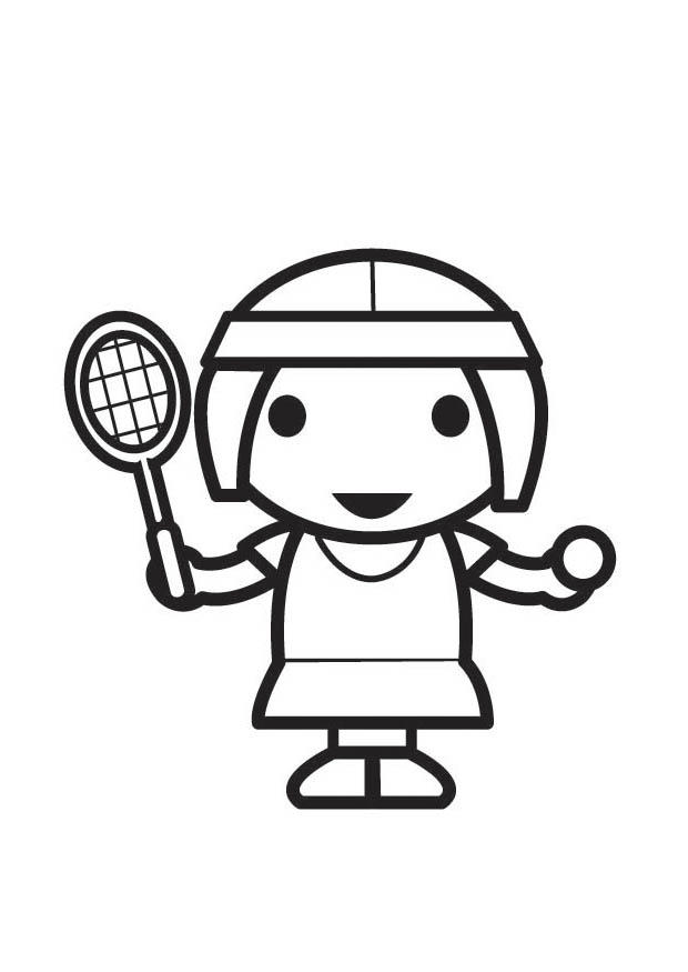 Dibujo para colorear jugador de tenis