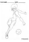 Dibujos para colorear Jugar al fútbol