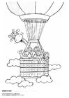 dibujo-para-colorear Juul y sus amigos en un globo