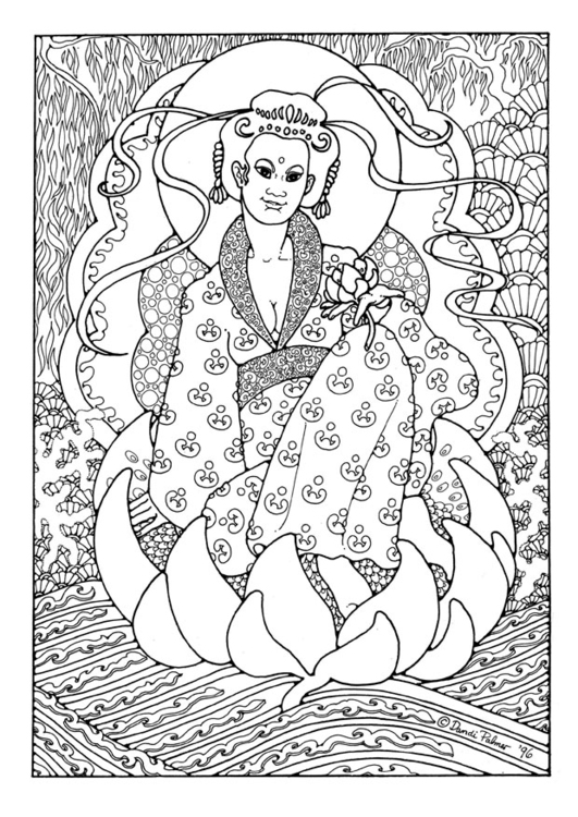 Dibujo para colorear Kuan yin