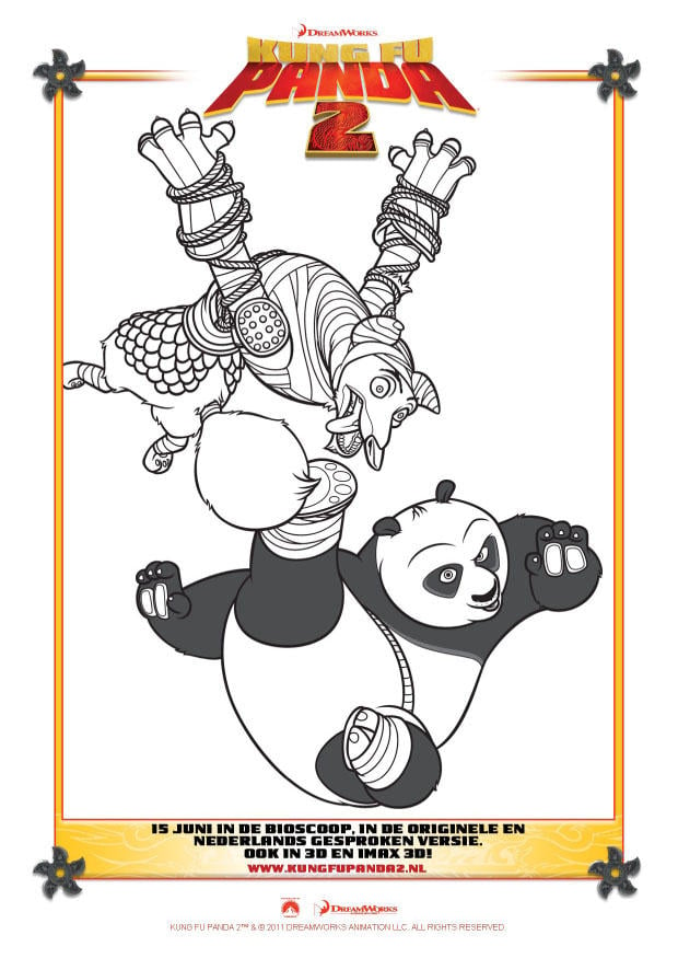 Dibujo para colorear Kung Fu Panda 2