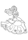 Dibujos para colorear la princesa esta bailando