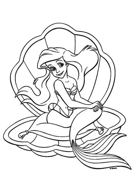 Dibujo para colorear La sirenita - Ariel