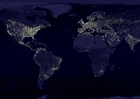 Foto la tierra por la noche, áreas más urbanizadas