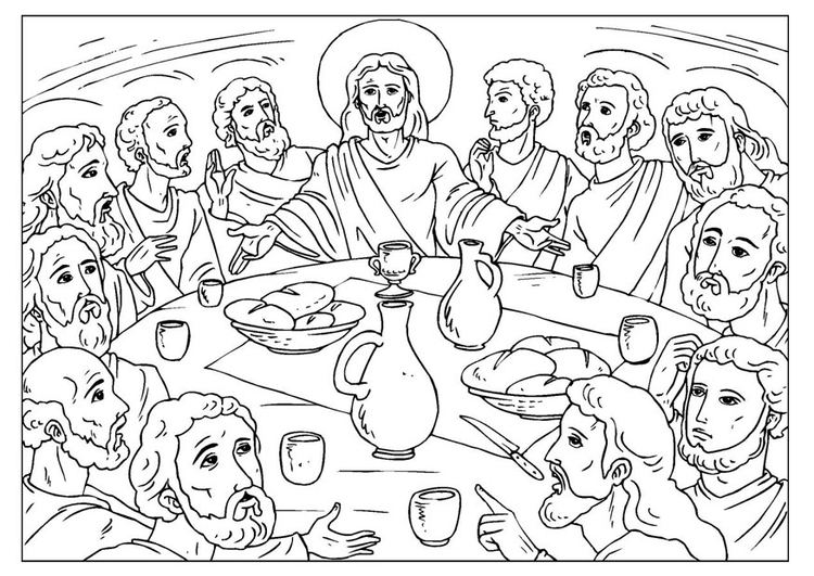 Dibujo para colorear la Ãºltima cena