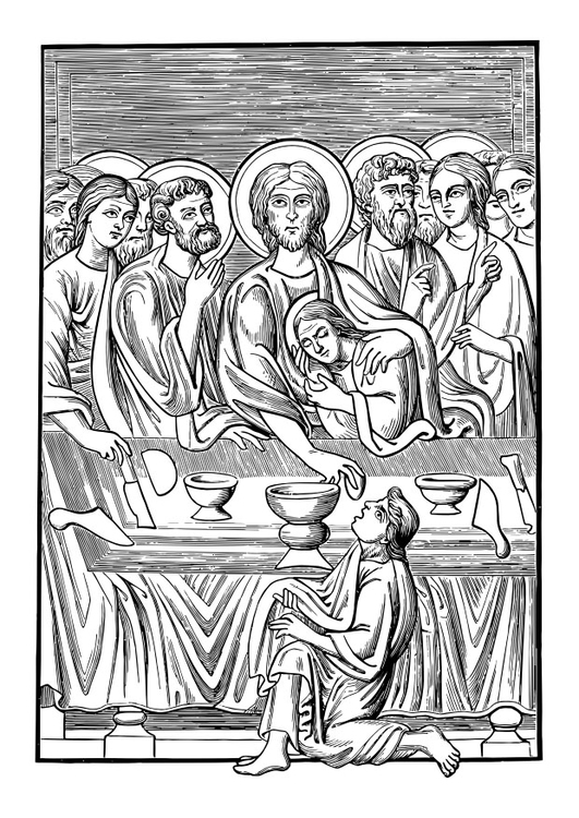 Dibujo de la ultima cena Para Colorear - Img 30740