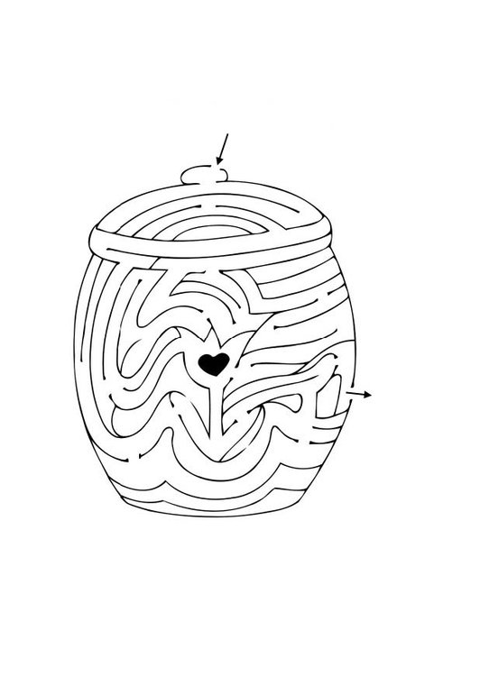 Dibujo para colorear Laberinto de tarro