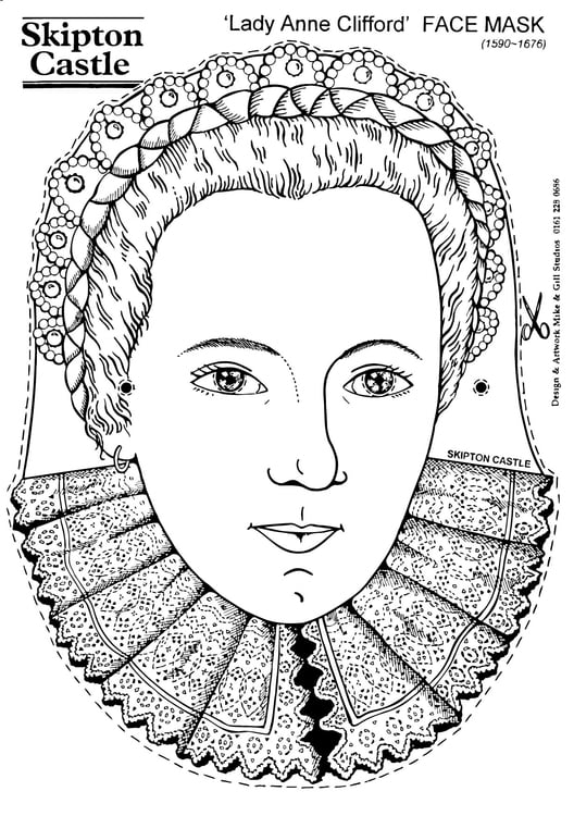 Dibujo para colorear Lady Anne Clifford - MÃ¡scara