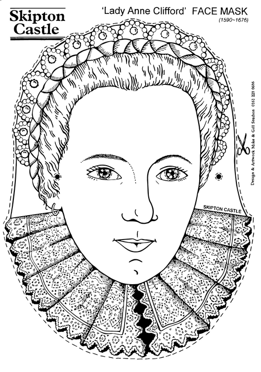 Dibujo para colorear Lady Anne Clifford - MÃ¡scara