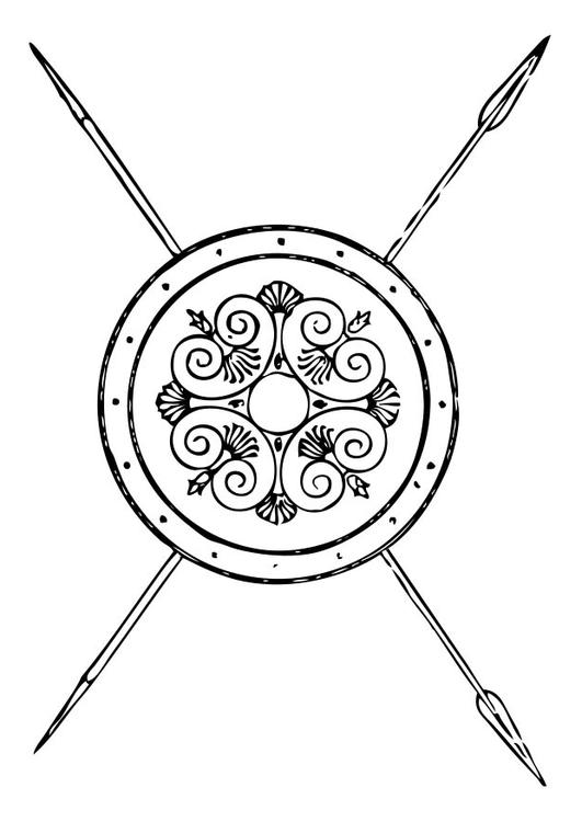 lanza y escudo griego