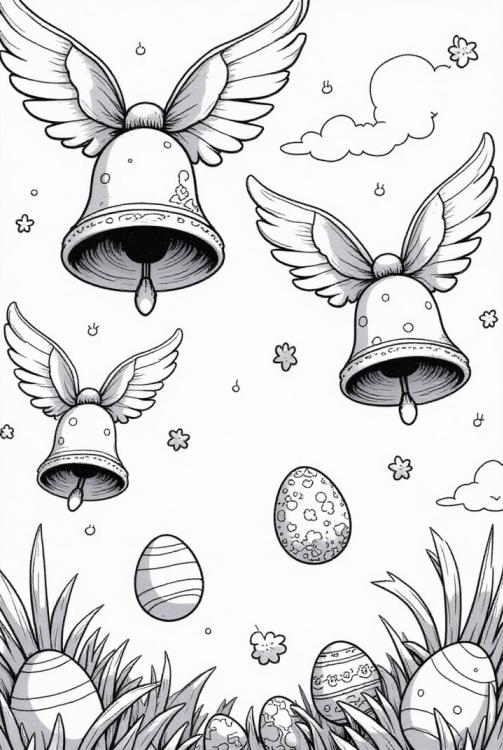 Las campanas de Pascua dispersan los huevos