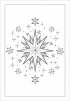 Dibujo para colorear las estrellas navideÃ±as brillan