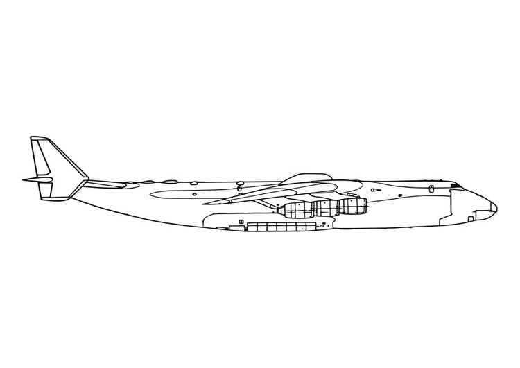 Dibujo para colorear lateral de aviÃ³n