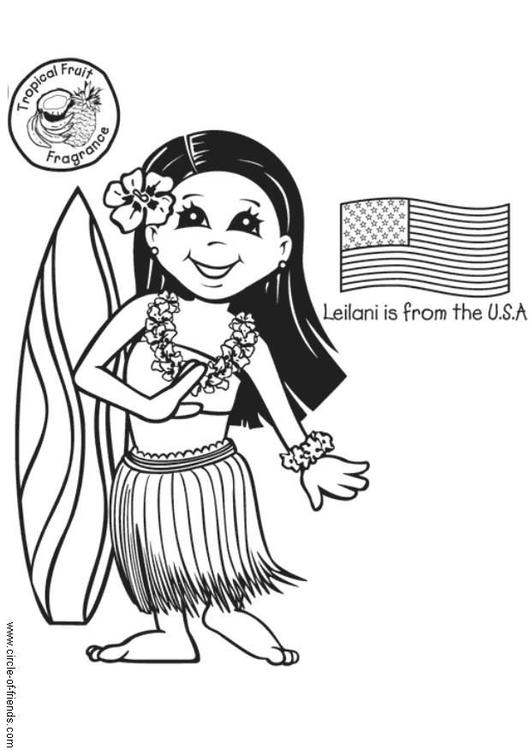 Leilani con bandera americana