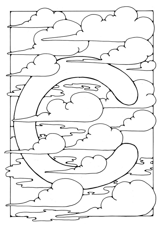 Dibujo para colorear letra - c