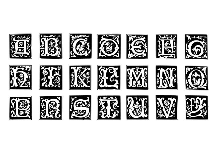 Dibujo para colorear letras decorativas - Dibujos Para Imprimir