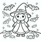 linda bruja de Halloween