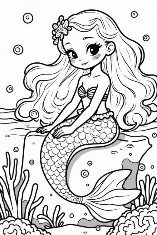 linda sirena en el mar