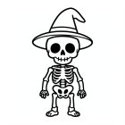 Dibujo para colorear lindo esqueleto de halloween