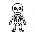 Dibujo para colorear lindo esqueleto de halloween