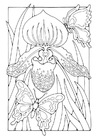 Dibujos para colorear lirio con mariposas