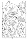 dibujo-para-colorear lirio con mariposas