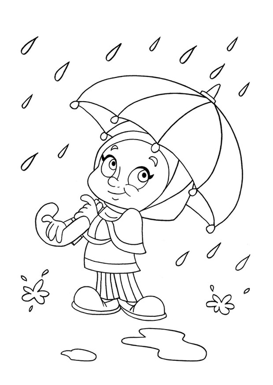 Dibujo para colorear lluvia