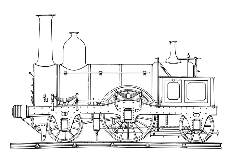 Dibujo para colorear locomotora de vapor