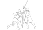 Dibujos para colorear Lucha de espadas