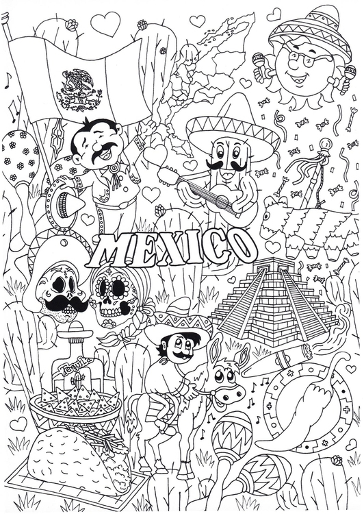 Dibujo para colorear MÃ©xico