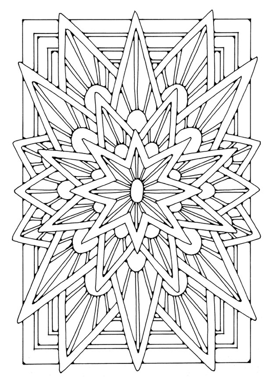 Dibujo para colorear mandala - estrella