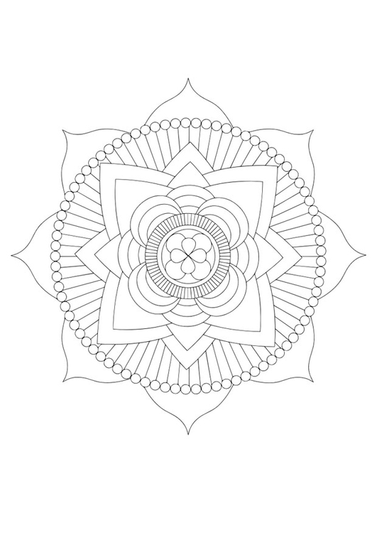 Dibujo para colorear mandala - loto