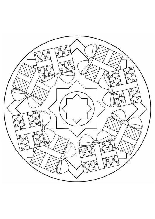 Dibujo para colorear Mandala - navidad