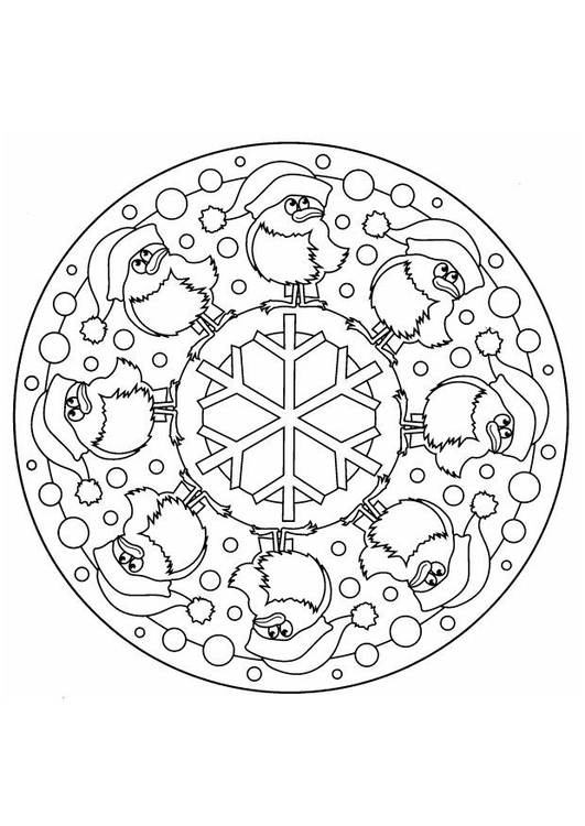 Dibujo para colorear Mandala - navidad