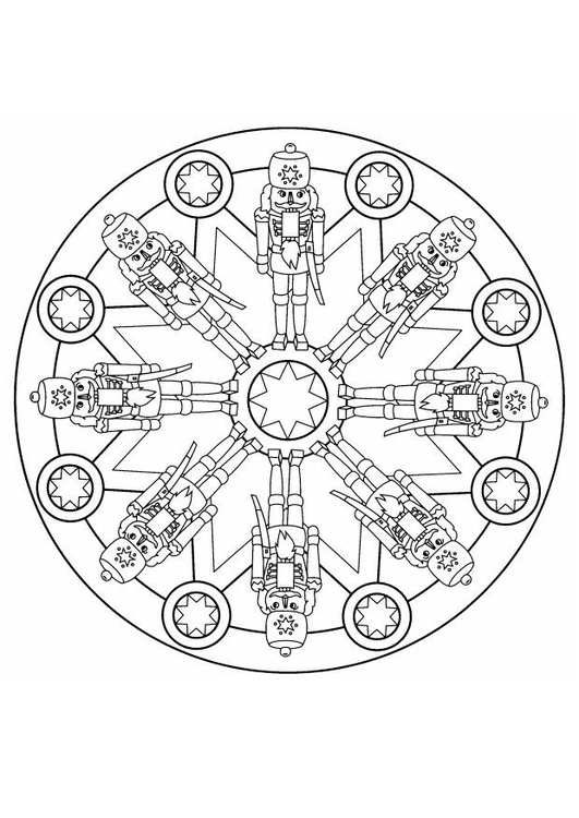 Dibujo para colorear Mandala - navidad