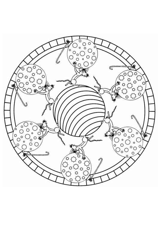 Dibujo para colorear Mandala - navidad