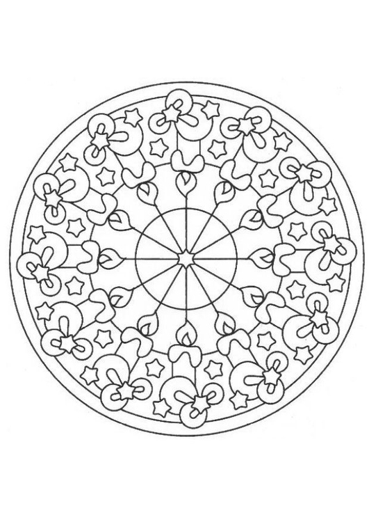 Dibujo para colorear Mandala - navidad