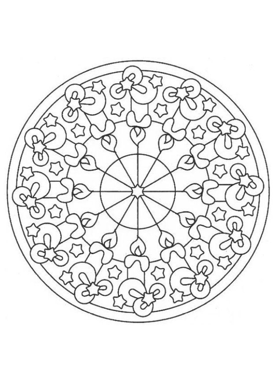 Dibujo para colorear Mandala - navidad