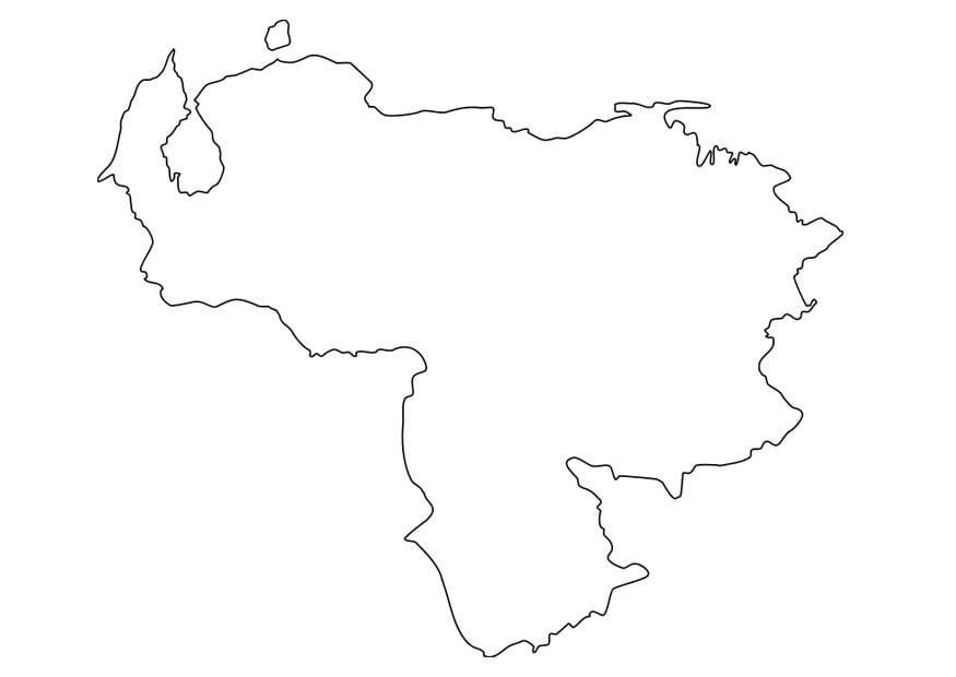 Dibujo para colorear mapa de venezuela