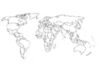 Dibujos para colorear Mapa del mundo