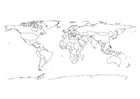 Dibujos para colorear mapa del mundo