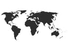 Dibujos para colorear Mapa del mundo sin fronteras